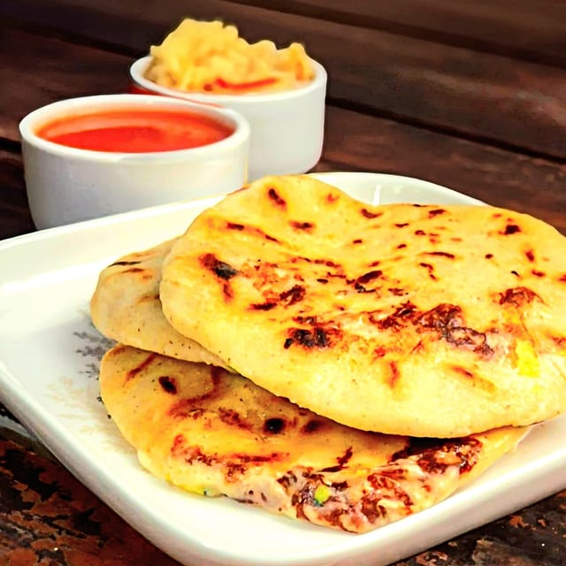 Frijol, Loroco Con Queso Pupusa.
